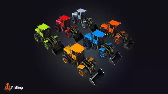 Vehicle Loader V1 Industrial Construction Low-poly 3D model 6