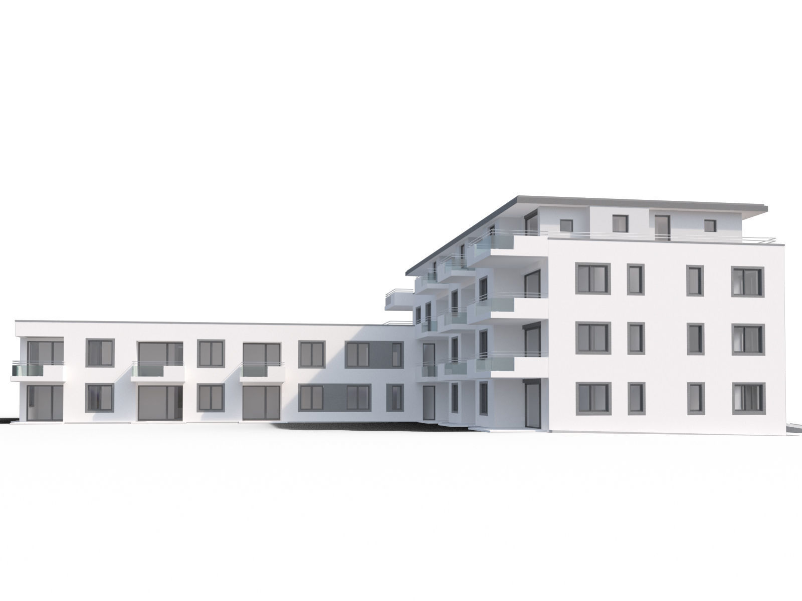 Modern appartment complex 3D model_8