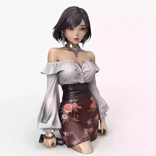 Anime Asian Girl 2 High Detail 3D model | CGTrader