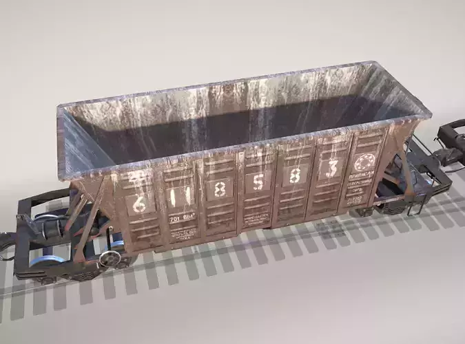 Railway Hopper Car vr2 Low-poly 3D model