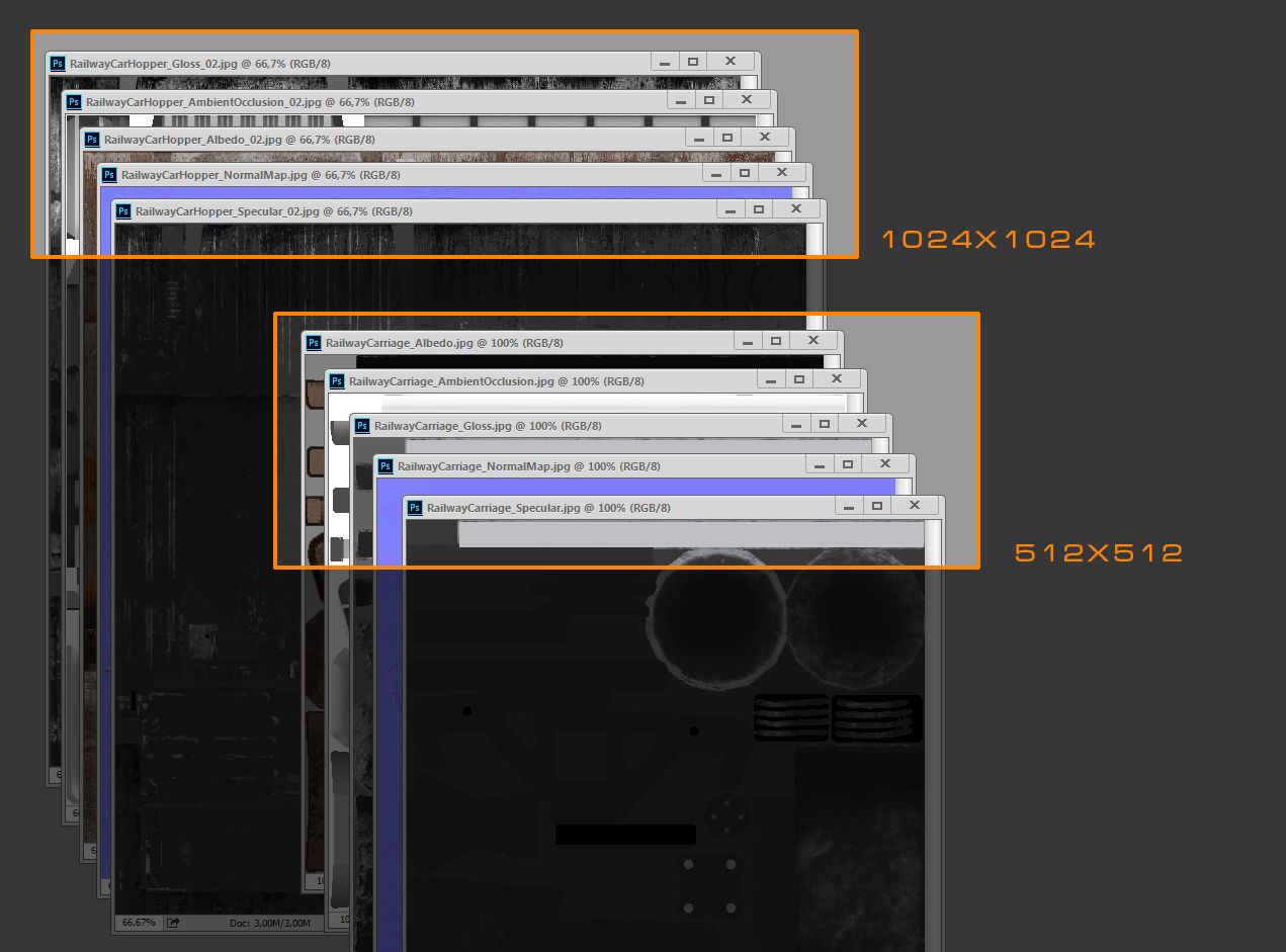 Railway Hopper Car vr2 Low-poly 3D model_6