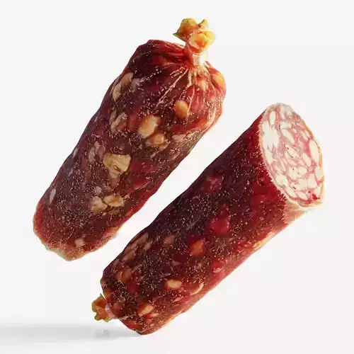 Scanned Salami sausage Low-poly 3D model