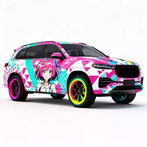 Vibrant Itasha Anime SUV 3D Model