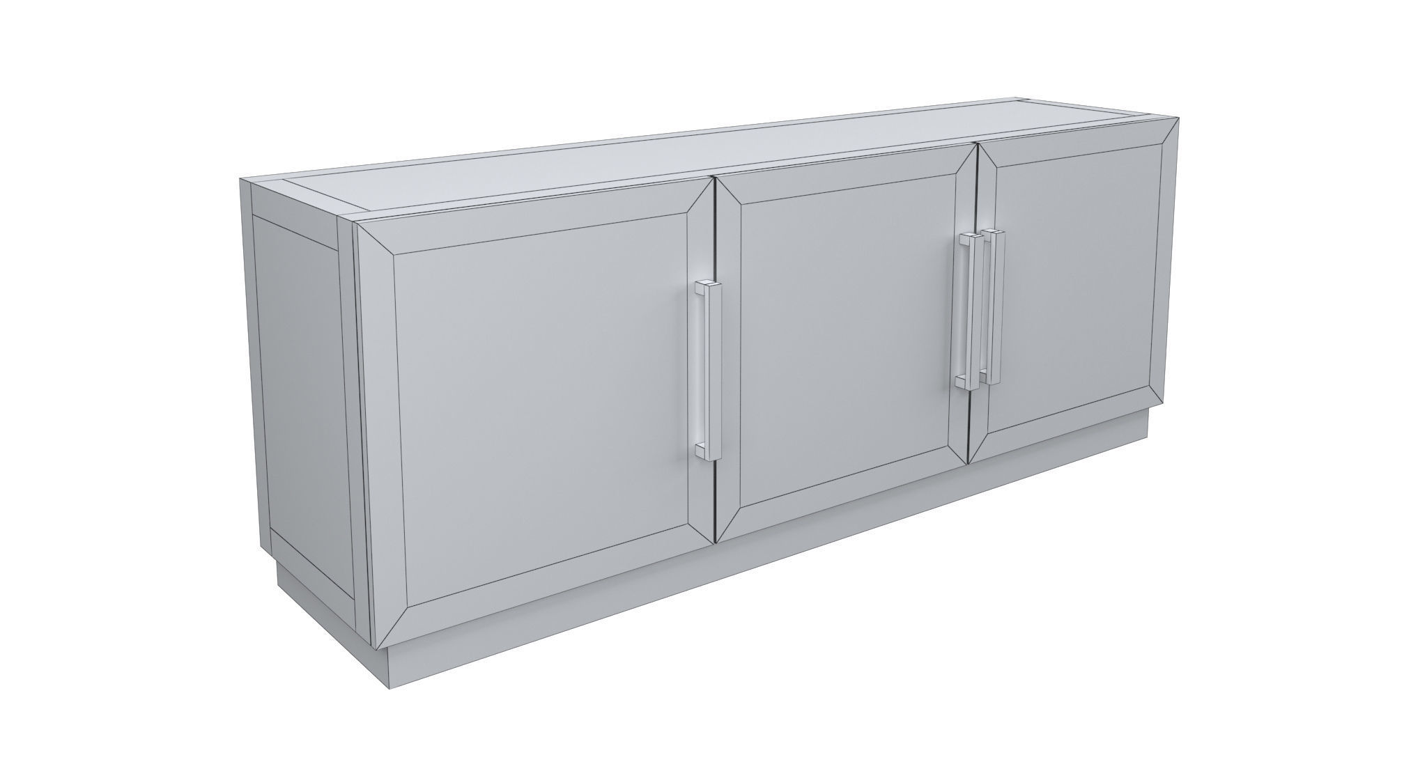 Restoration Hardware- Herringbone Media Console-001 3D model_4