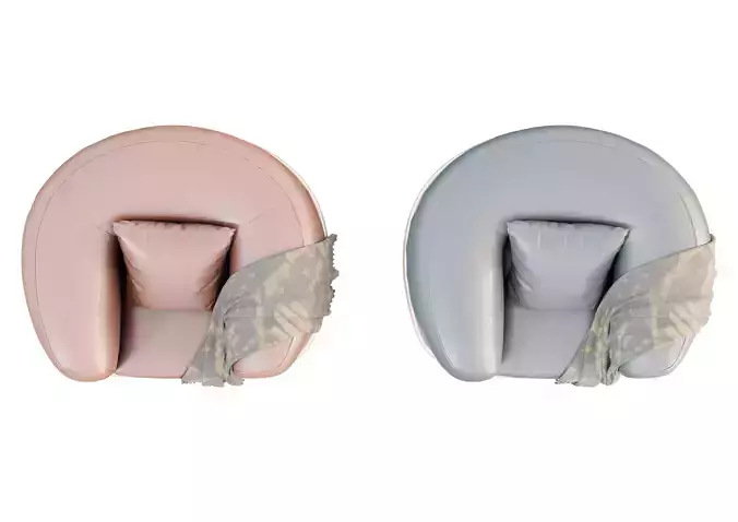 Luna Soft Armchair Low-poly 3D model 4
