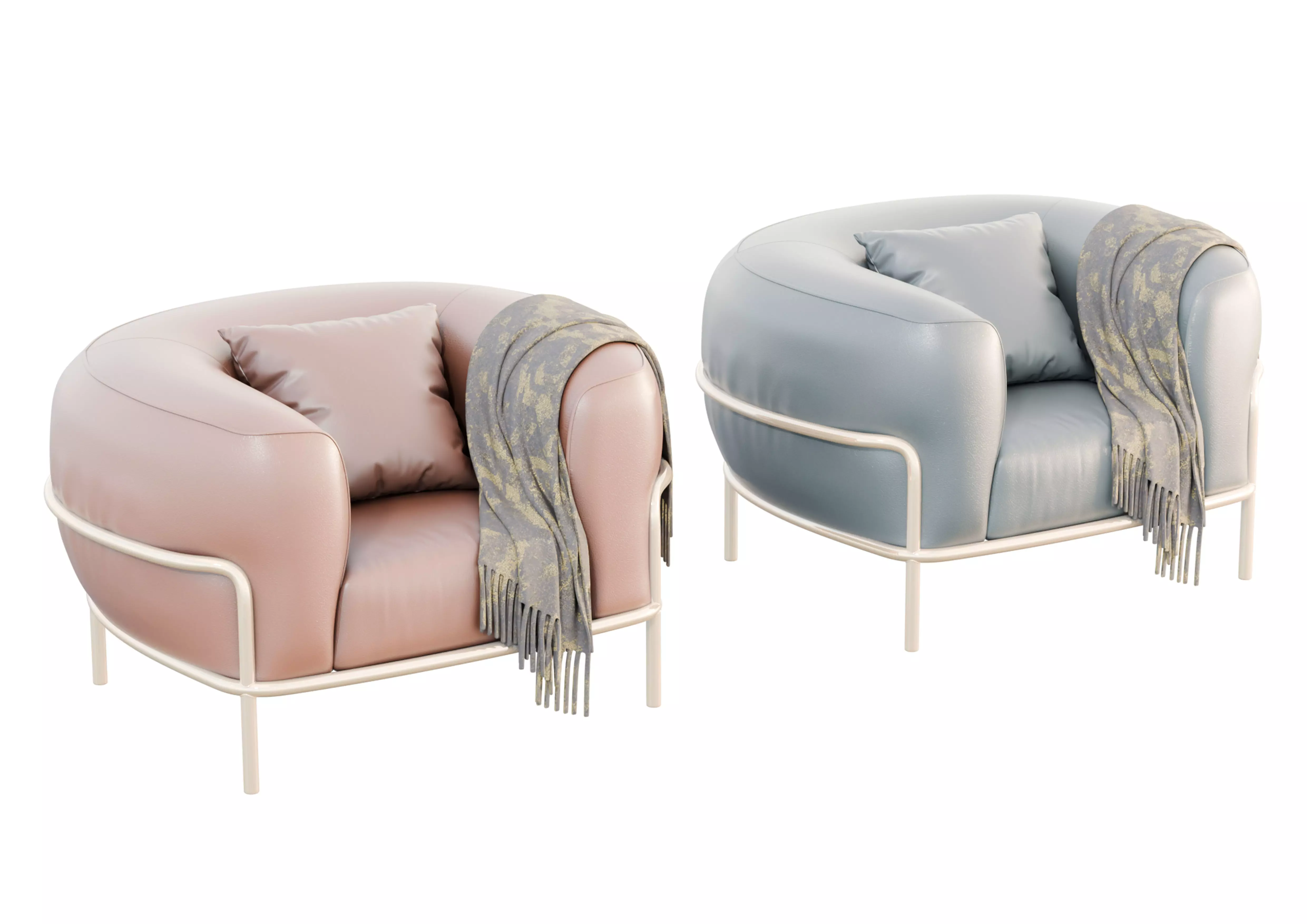 Luna Soft Armchair Low-poly 3D model