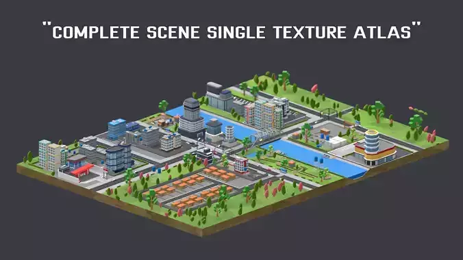 Low Poly Ultimate City Environment Game Ready Low-poly 3D model