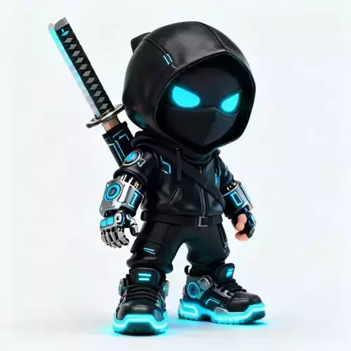 Cyberpunk Chibi Ninja 3D Character