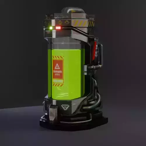 Limited Free- Sci-Fi Toxic Chemical Container Free low-poly 3D model