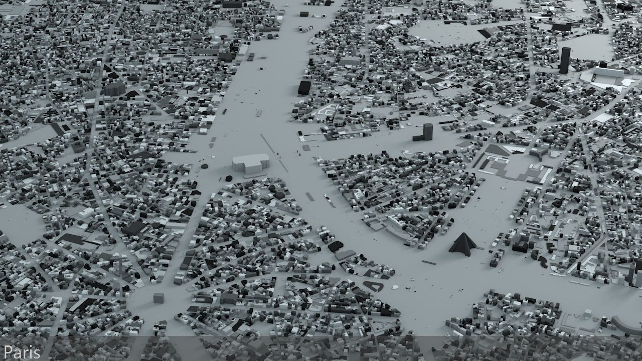 Paris Streets and Buildings 3D model_4