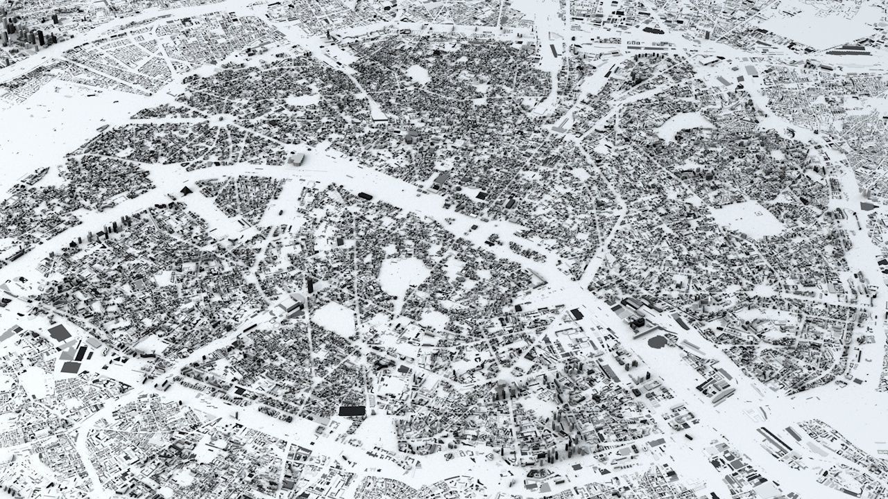 Paris Streets and Buildings 3D model_1