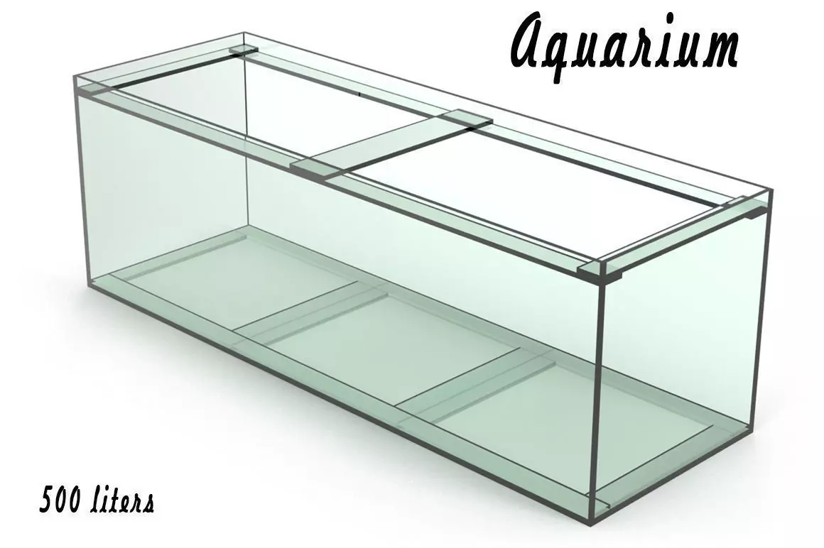 Aquarium glass fish tank Low-poly 3D model