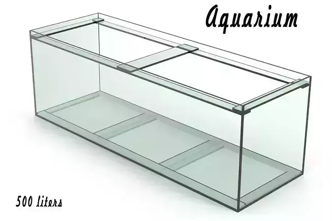Aquarium glass fish tank Low-poly 3D model