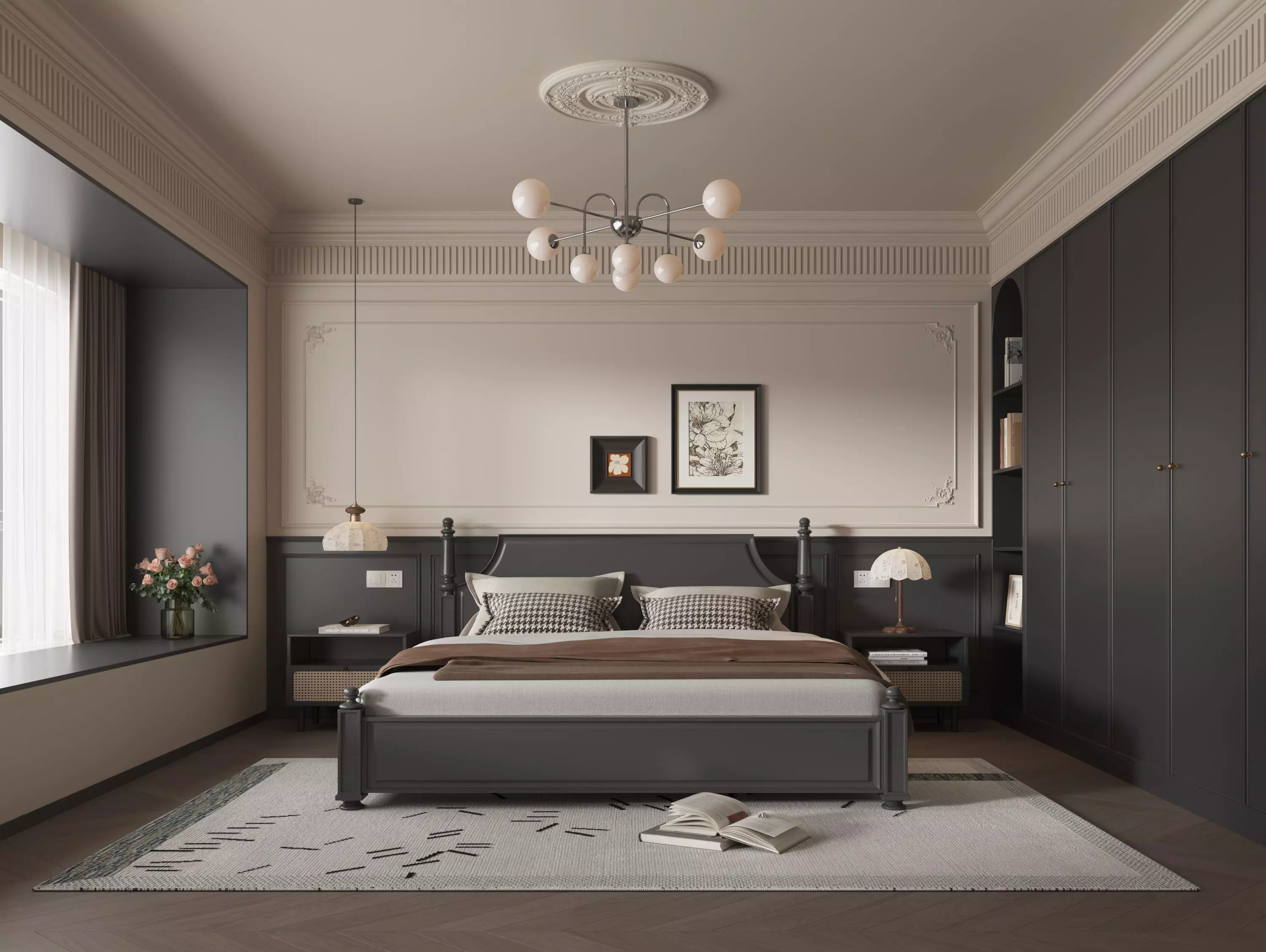 French Style Bedroom Low-poly 3D model