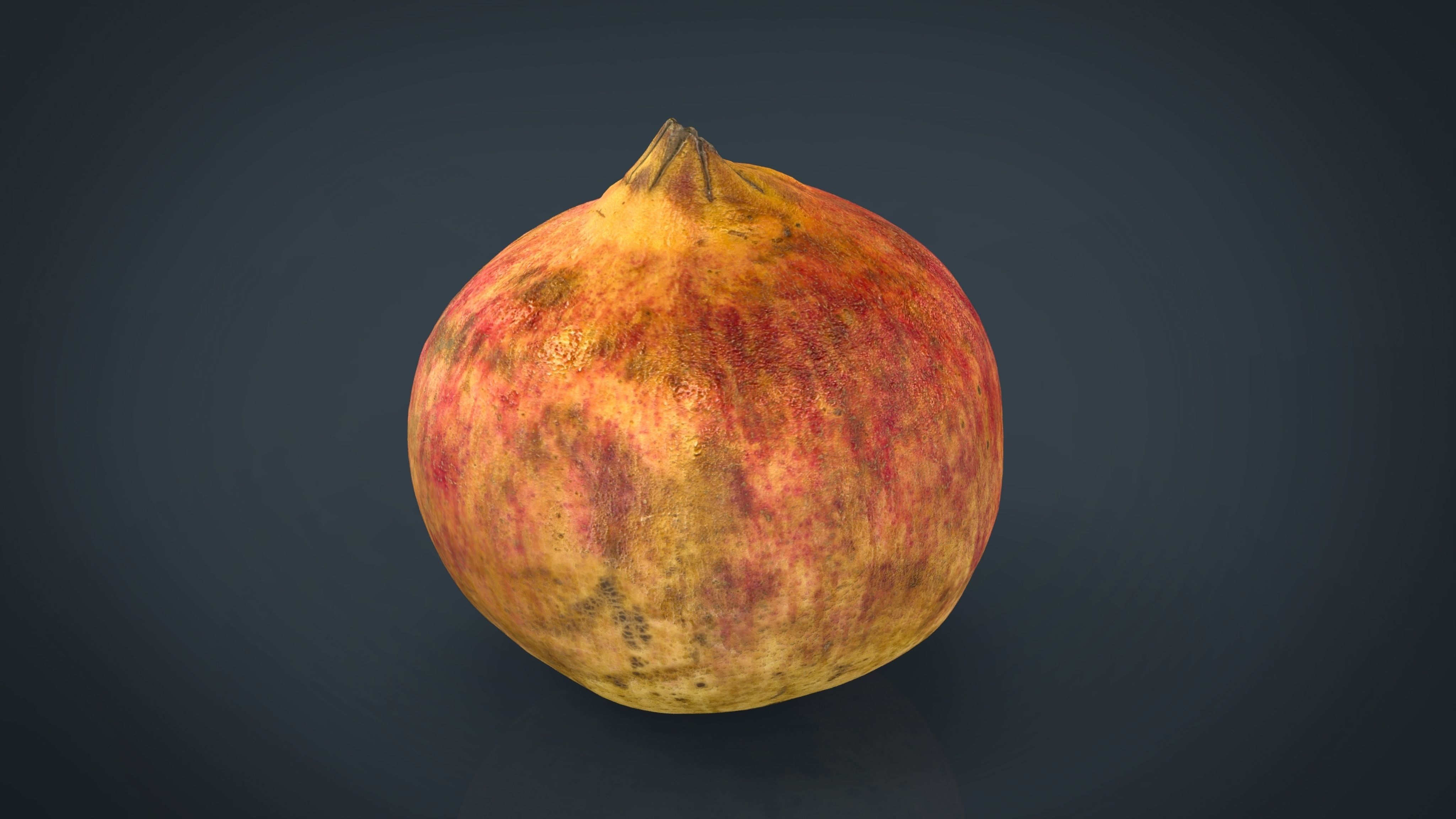 Pomegranate peach Low-poly 3D model_12