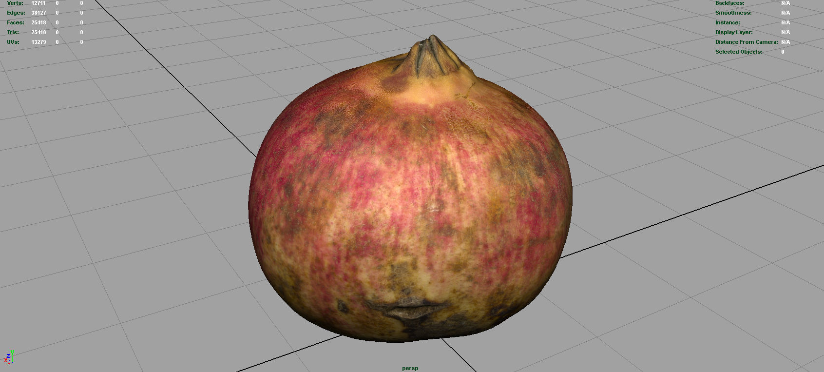 Pomegranate peach Low-poly 3D model_5