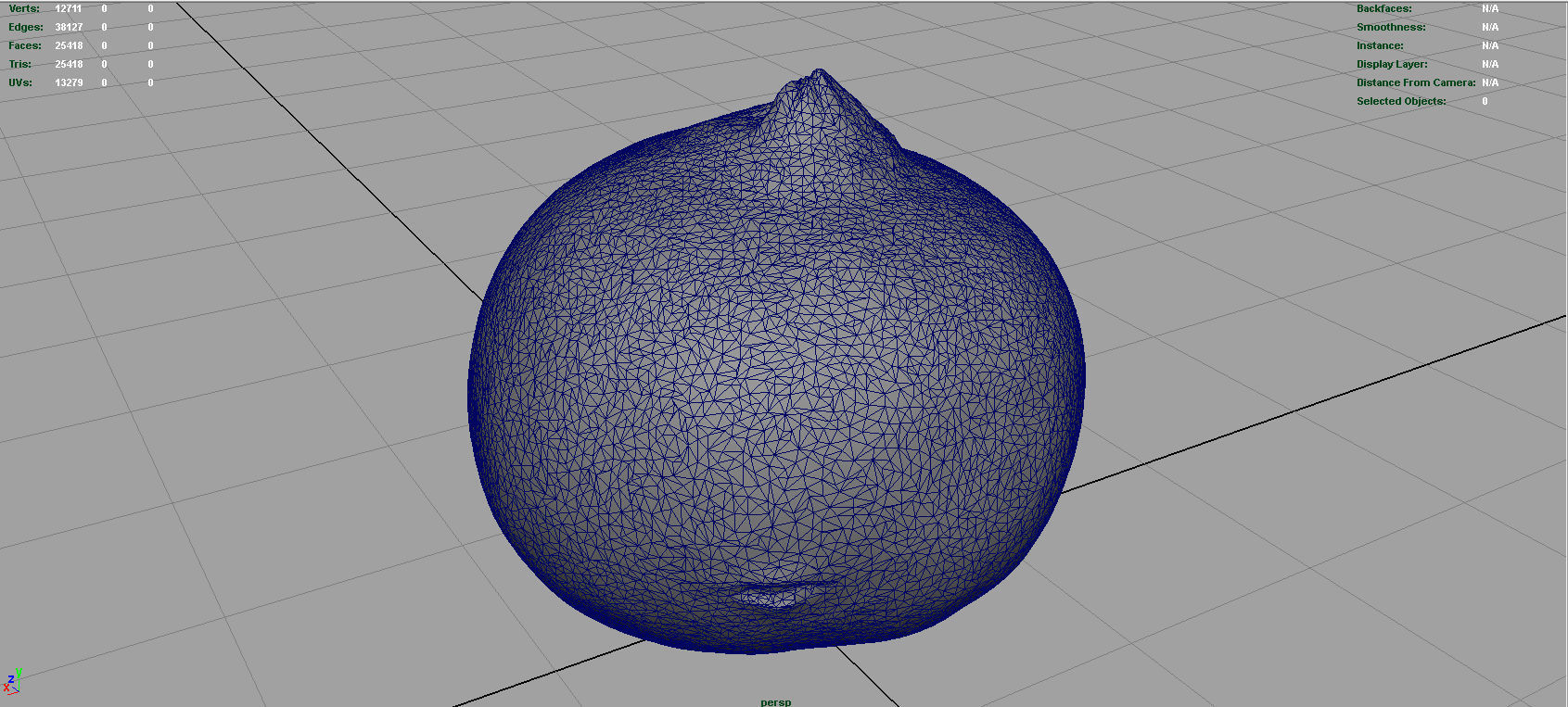 Pomegranate peach Low-poly 3D model_4