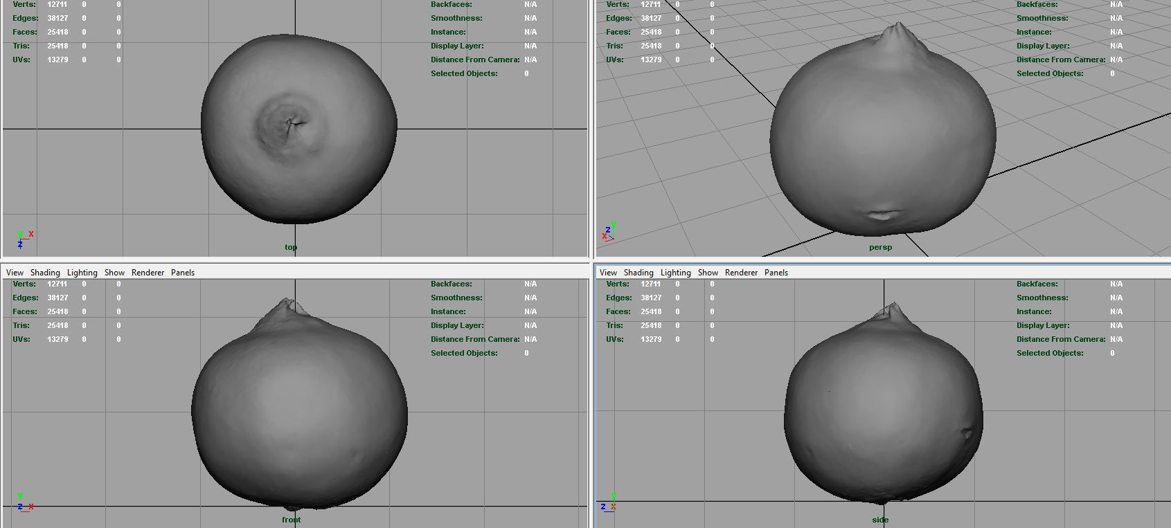 Pomegranate peach Low-poly 3D model_6
