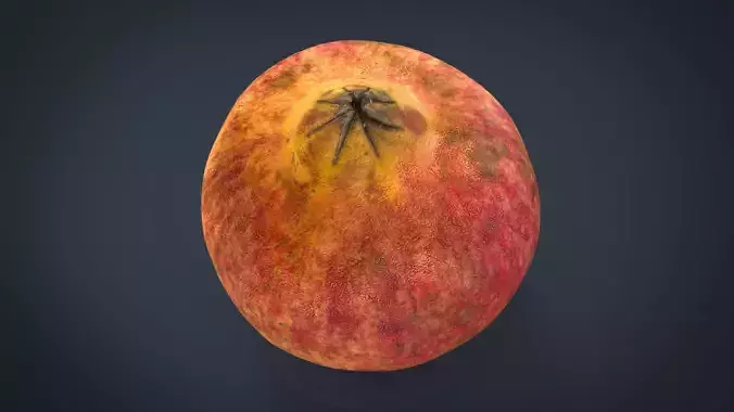 Pomegranate peach Low-poly 3D model