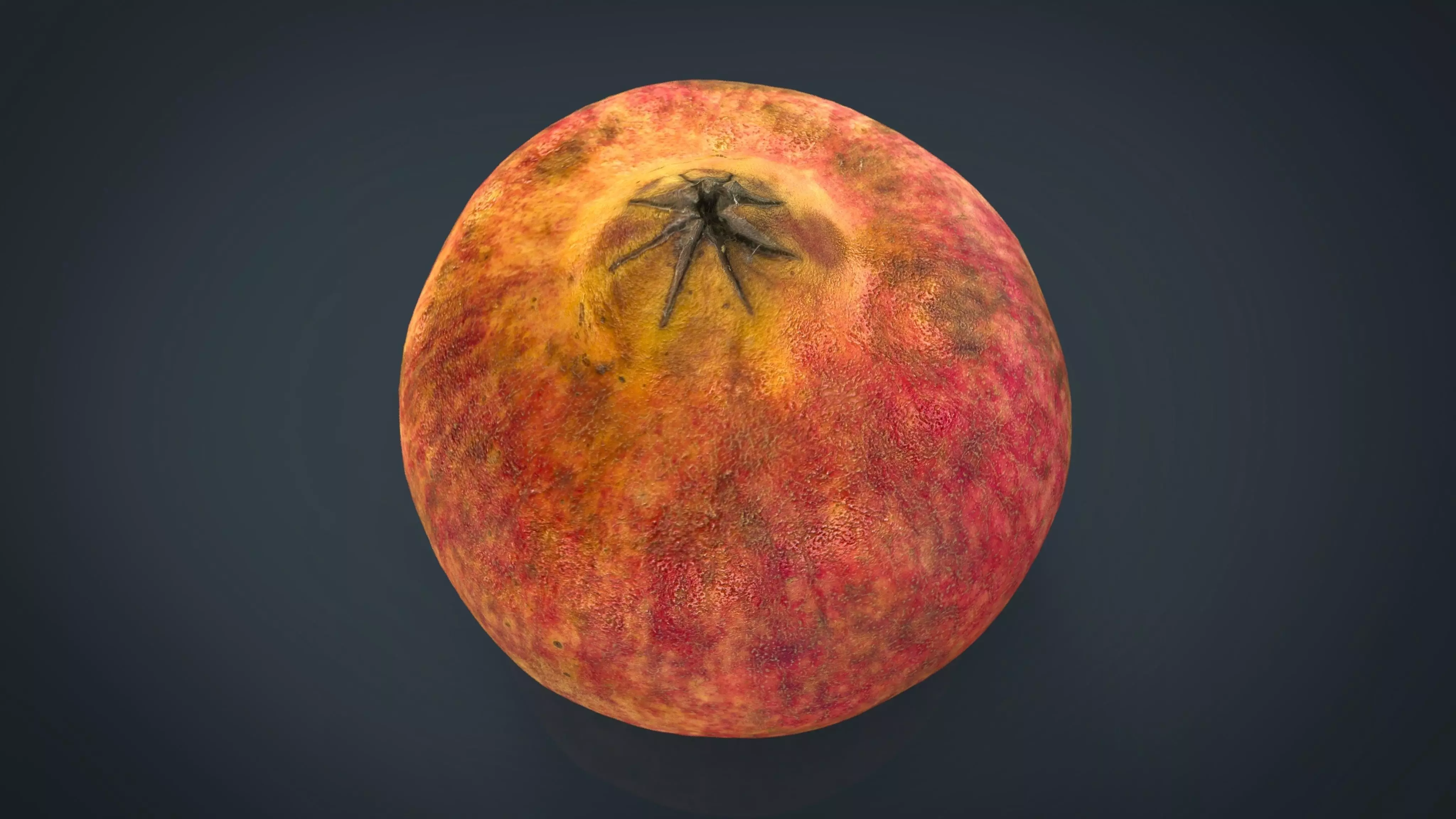 Pomegranate peach Low-poly 3D model_0