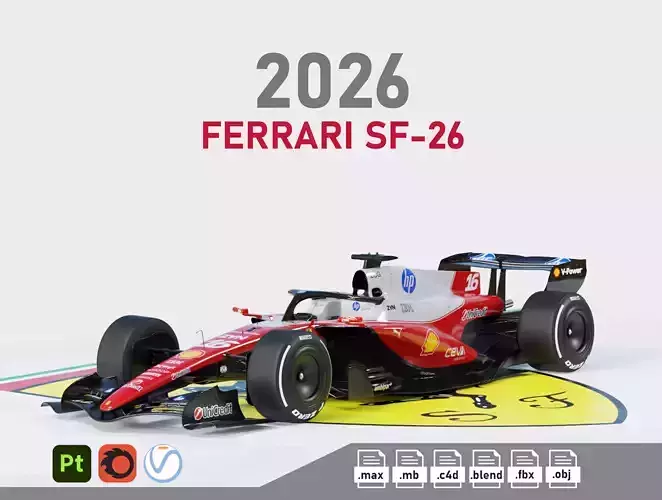 F1 Ferrari SF-26 2026 3D model