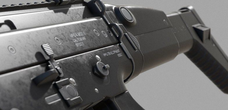 Weapon Scar-H Very hight Low-poly 3D model_1