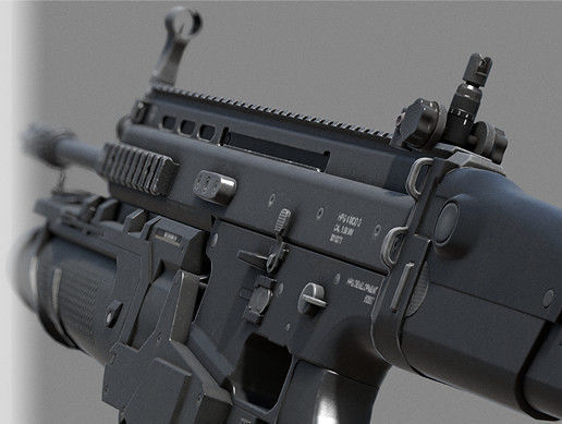 Weapon Scar-H Very hight Low-poly 3D model_2