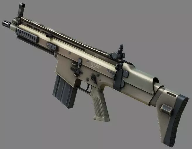 Weapon Scar-H Very hight Low-poly 3D model_0