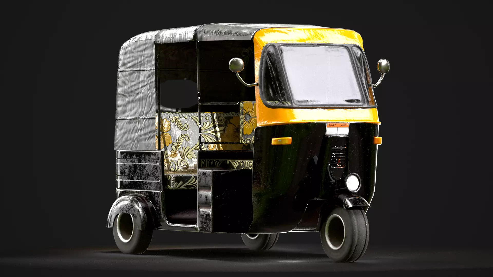Egyptian Tuk Tuk 3D Vehicle Asset Low-poly 3D model