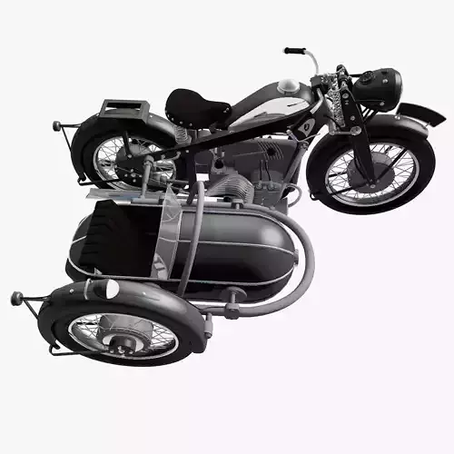 Zundapp K800 1933 Sidecar 3D model