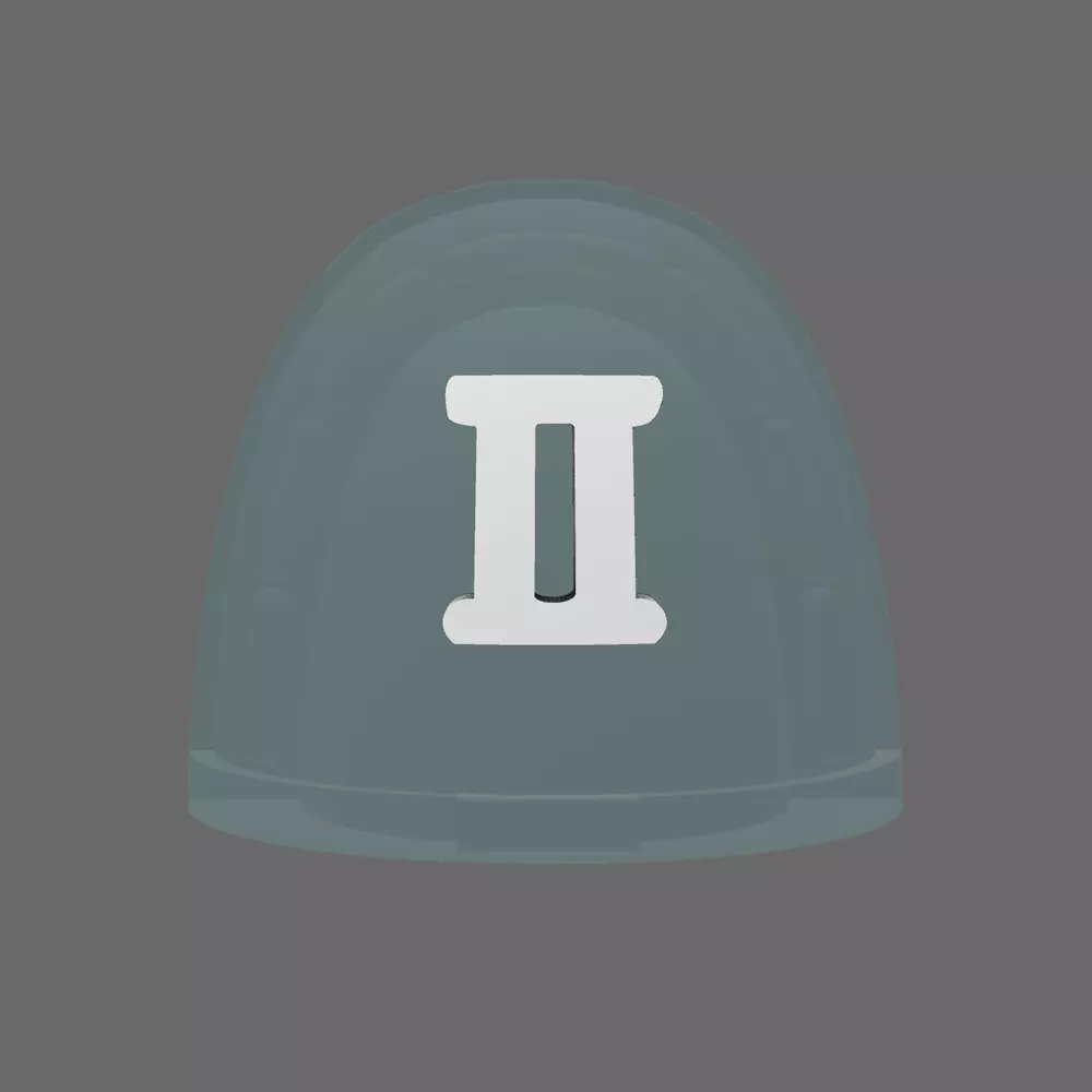 Space Knights V10K Standard Roman Numeral 02 Shoulder Symbols 3D print model