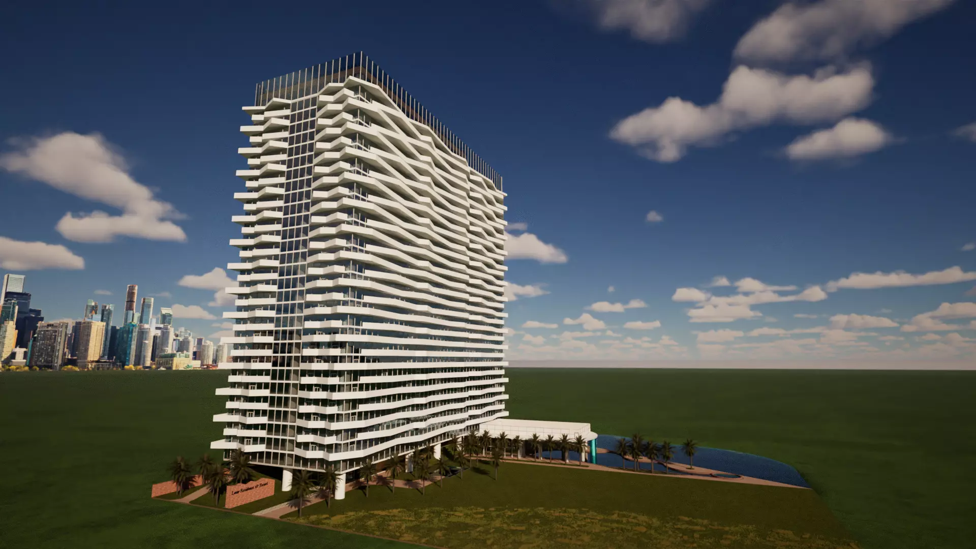 Residential Building Low-poly 3D model