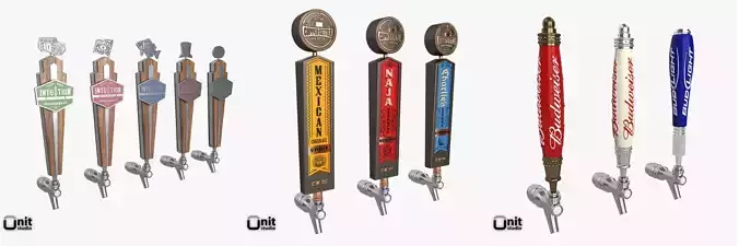 Beer Tap Collection 11 Pieces 3D model