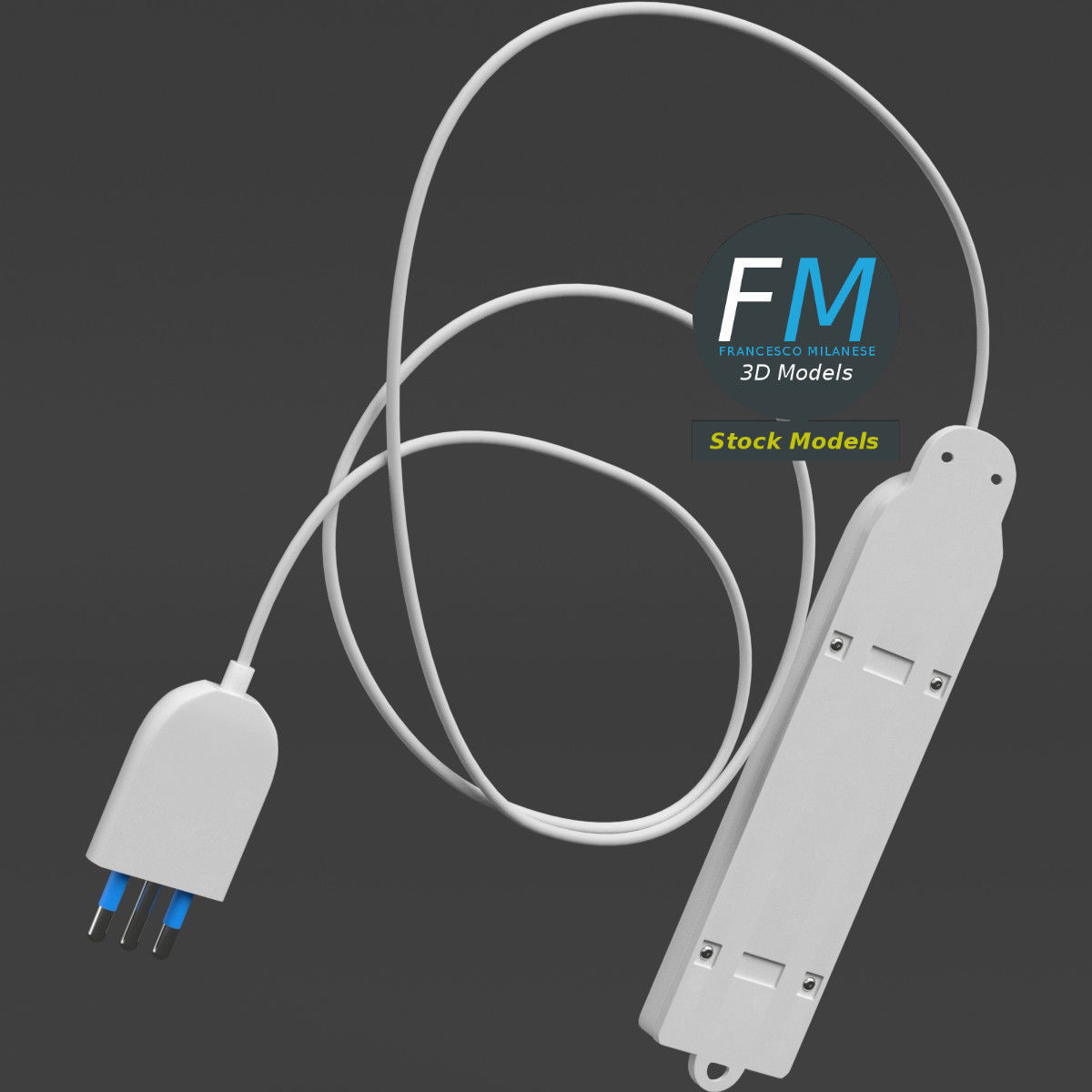 Italian power strip 3D model_4