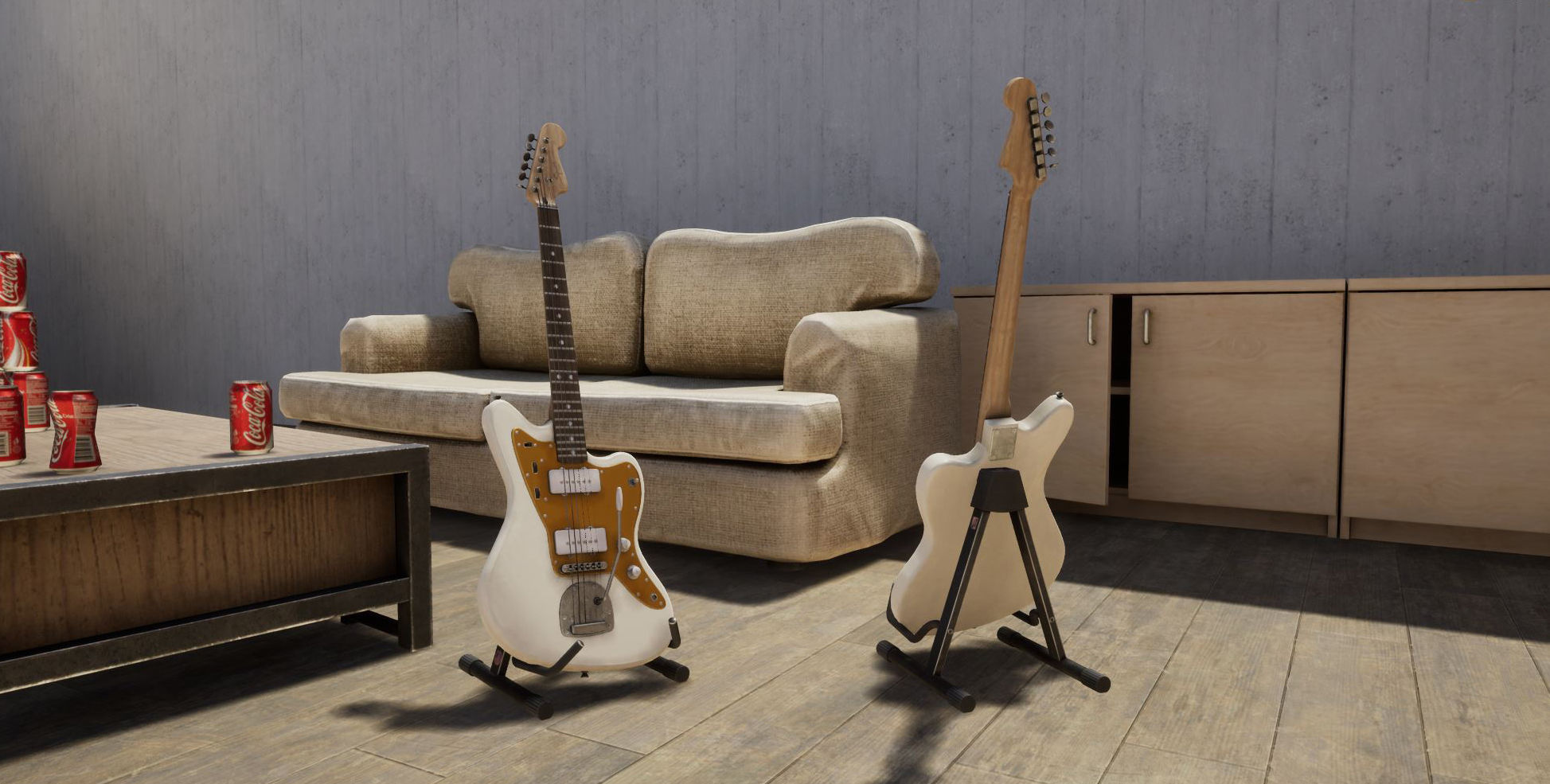 Squier Jazzmaster Electric Guitar Low-poly 3D model_10