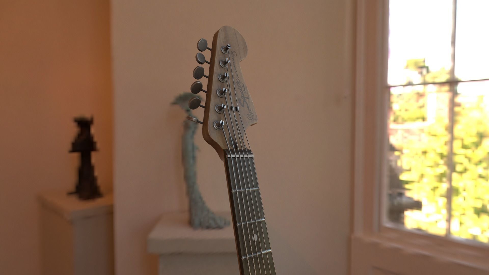 Squier Jazzmaster Electric Guitar Low-poly 3D model_6