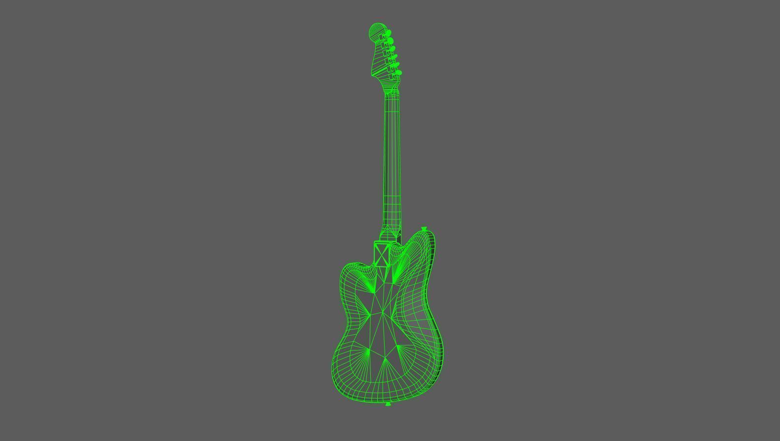 Squier Jazzmaster Electric Guitar Low-poly 3D model_16