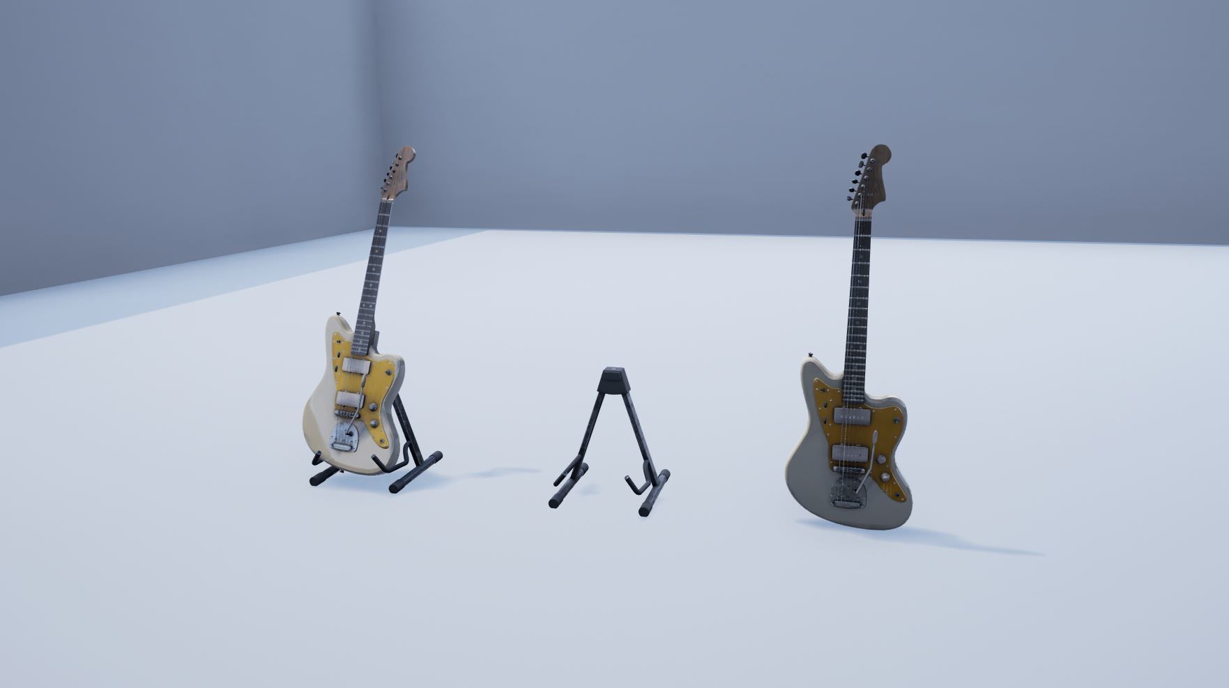 Squier Jazzmaster Electric Guitar Low-poly 3D model_9