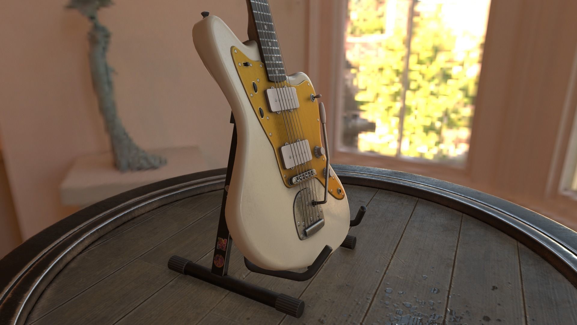 Squier Jazzmaster Electric Guitar Low-poly 3D model_3