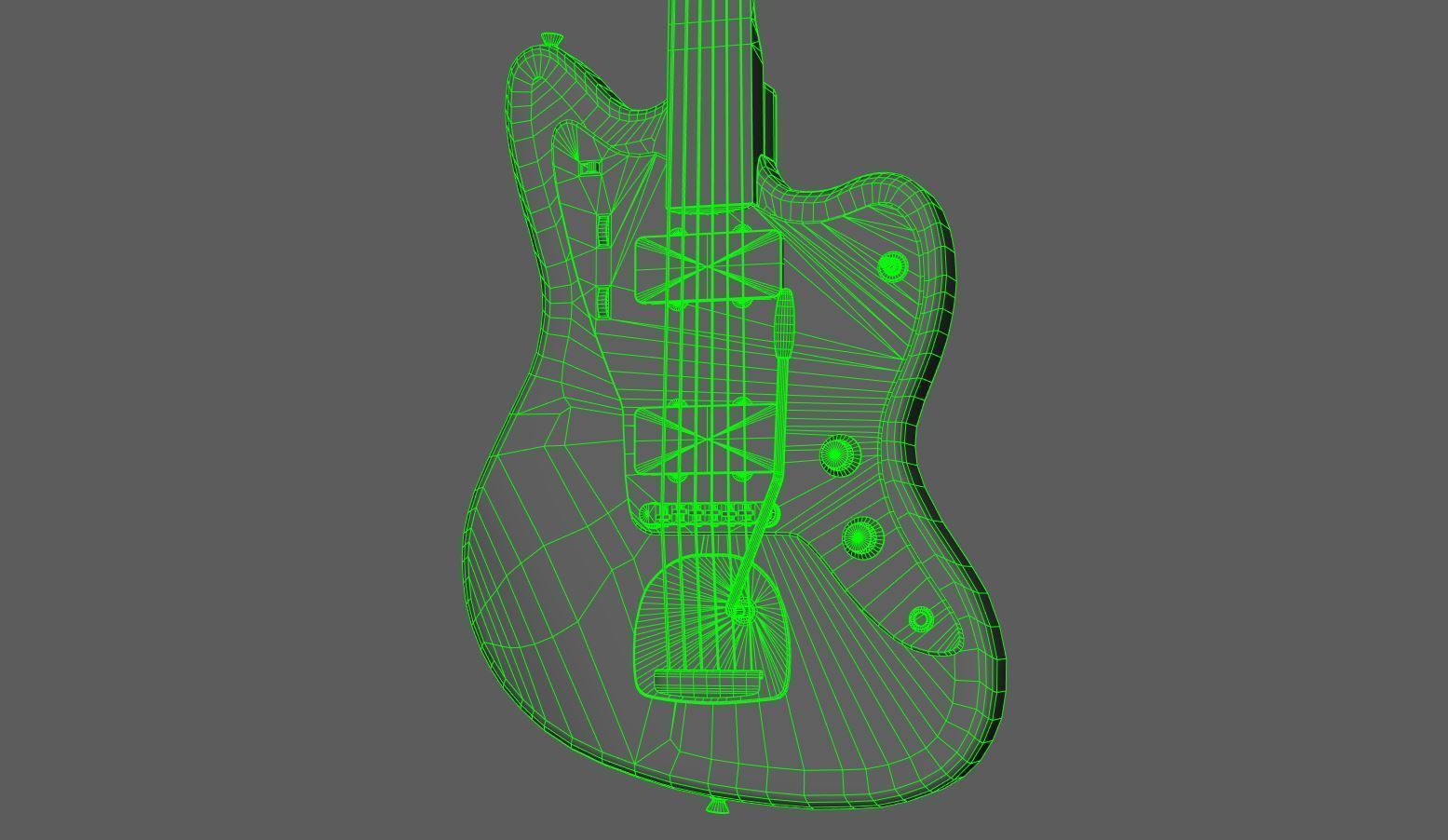 Squier Jazzmaster Electric Guitar Low-poly 3D model_17