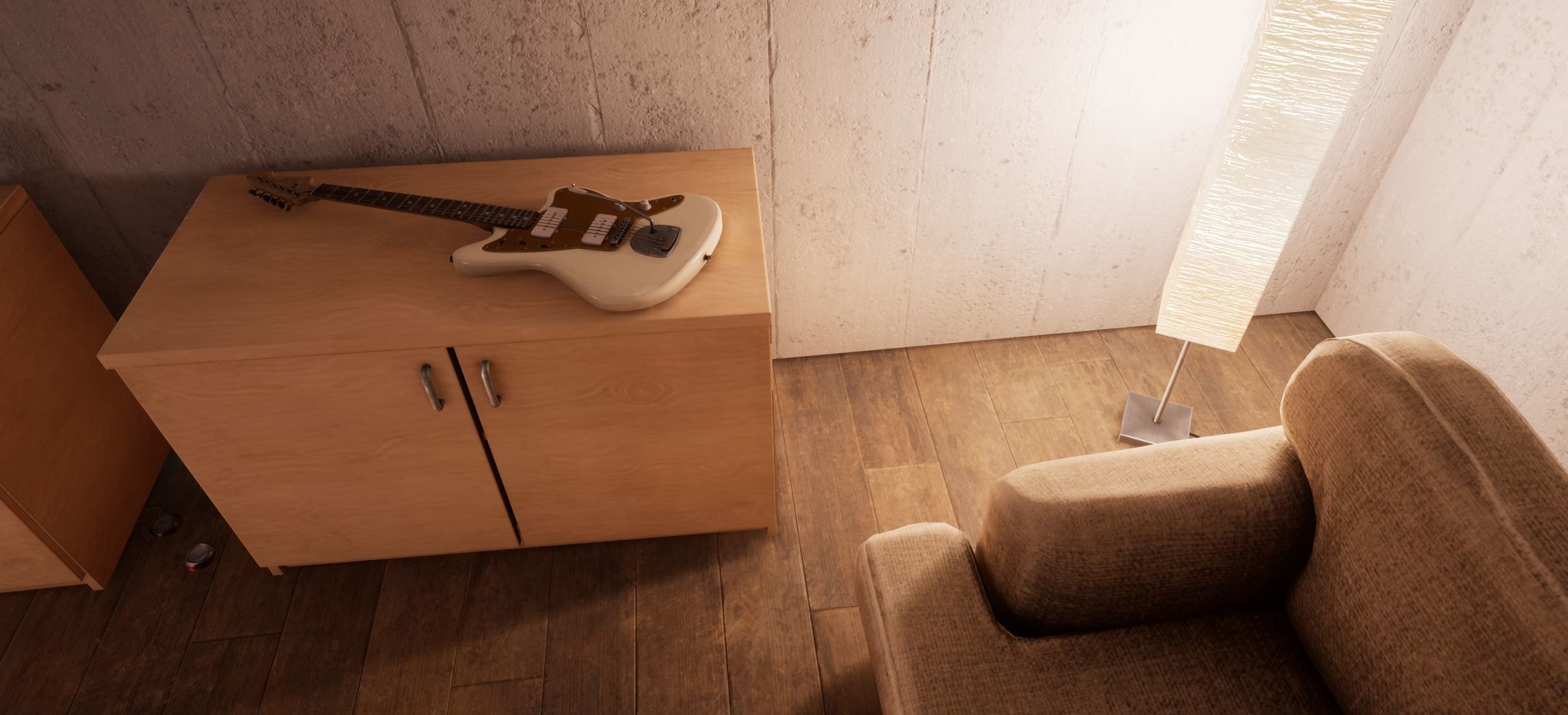 Squier Jazzmaster Electric Guitar Low-poly 3D model_14