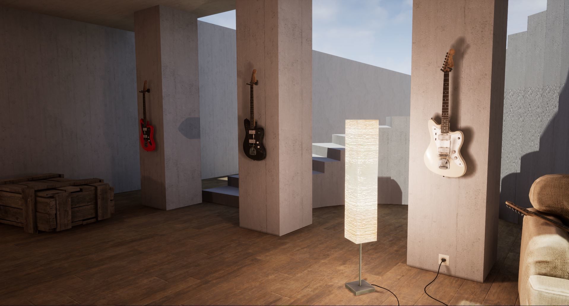 Squier Jazzmaster Electric Guitar Low-poly 3D model_11