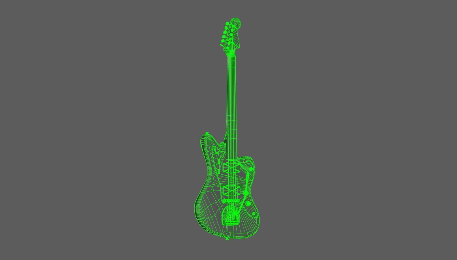 Squier Jazzmaster Electric Guitar Low-poly 3D model_15