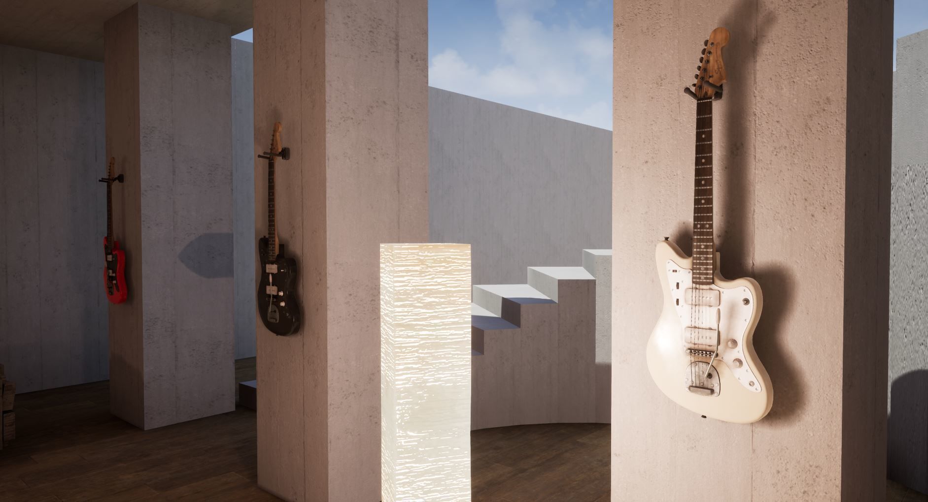 Squier Jazzmaster Electric Guitar Low-poly 3D model_12