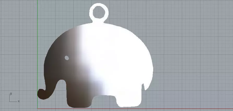 Pendant elephant simple 3D print model