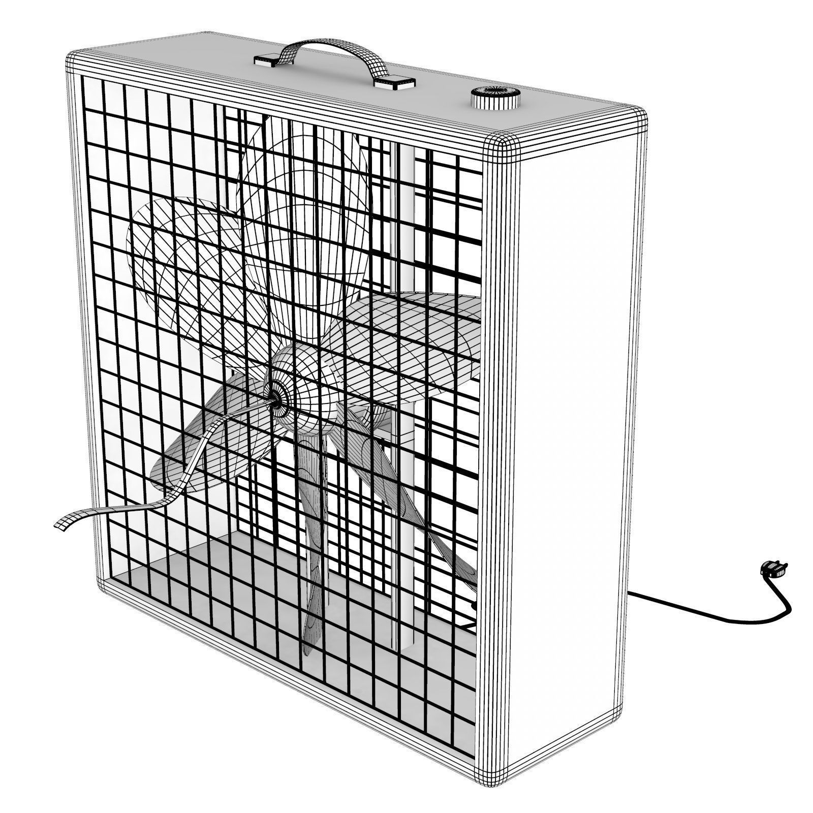  Box Fan FBX OBJ 3D model_3