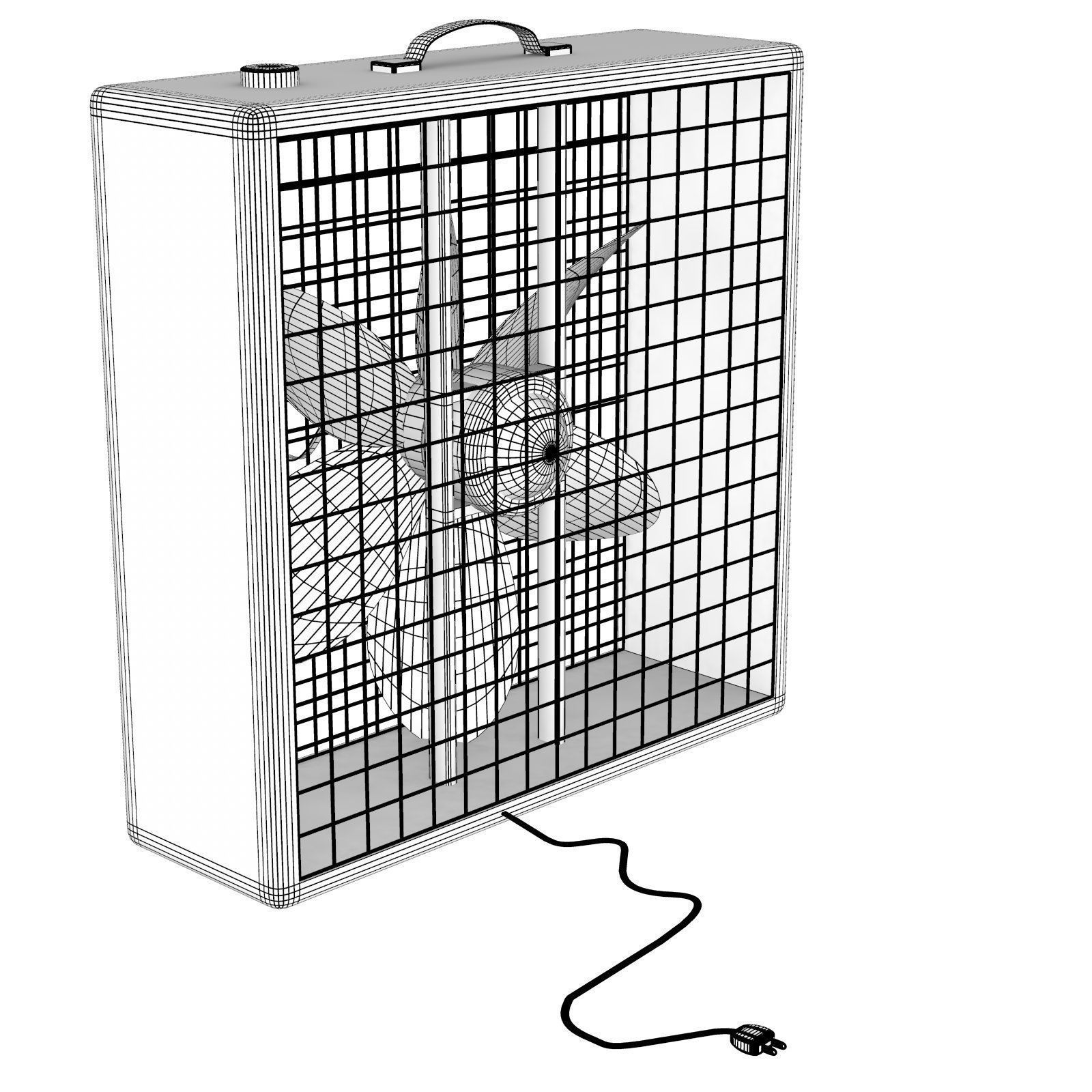  Box Fan FBX OBJ 3D model_8