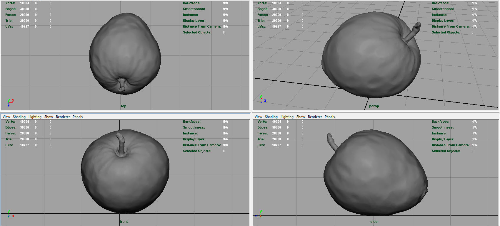 Custard Apple Low-poly 3D model_7