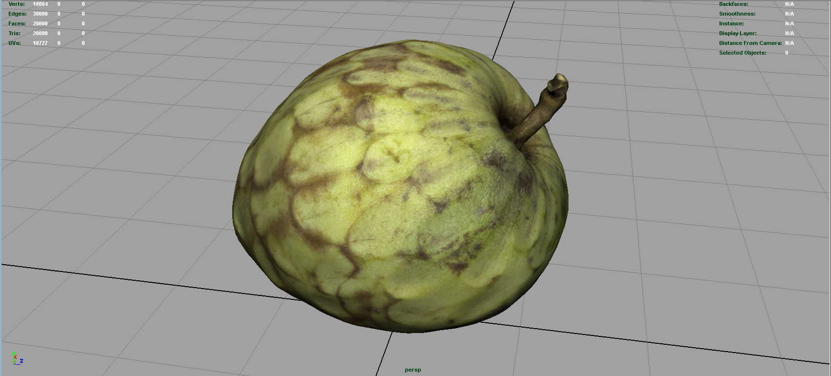 Custard Apple Low-poly 3D model_5