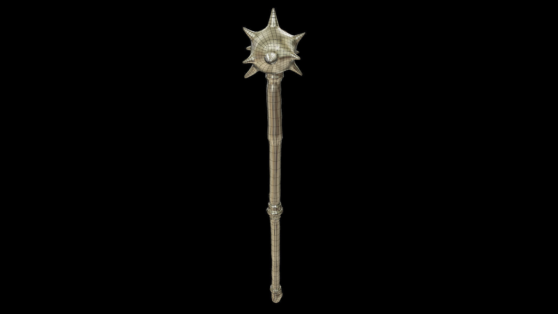 Morningstar sword with spikes Low-poly 3D model_6